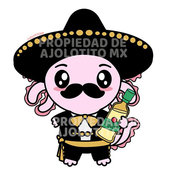 Sticker Axoloteria El Mariachi Ajolote