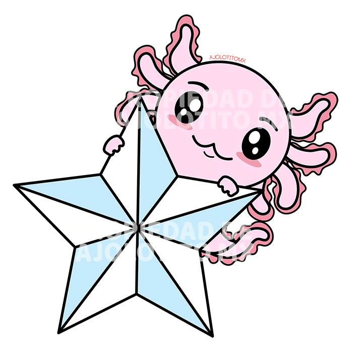 Sticker Axoloteria La Estrella Ajolote