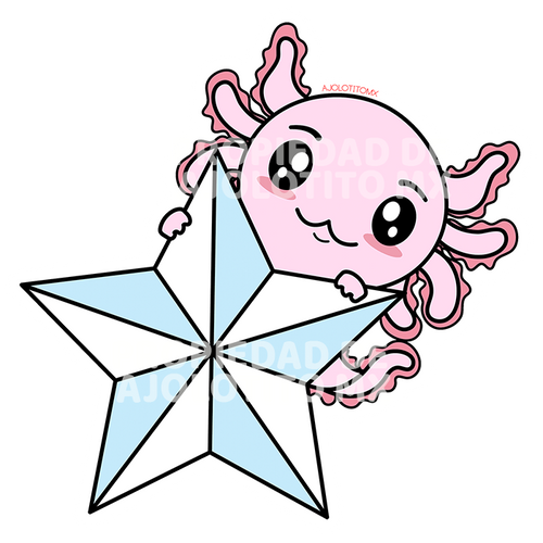 Sticker Axoloteria La Estrella Ajolote