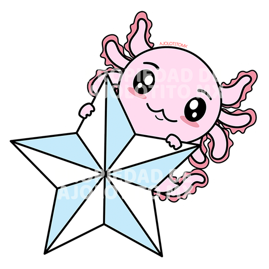 Sticker Axoloteria La Estrella Ajolote