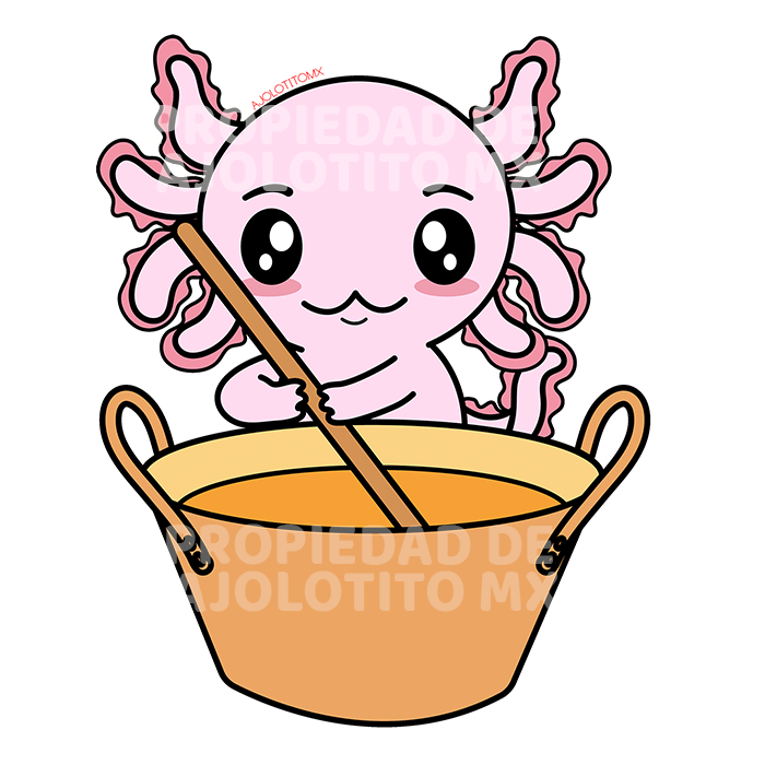 Sticker Axoloteria El Cazo Ajolote