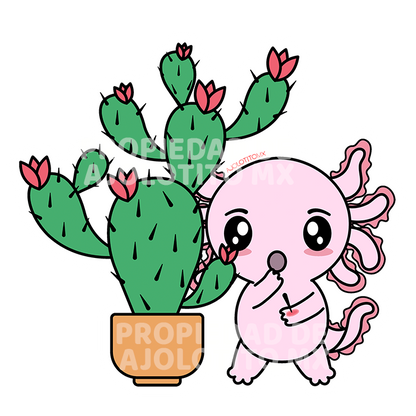 Sticker Axoloteria El Nopal Ajolote