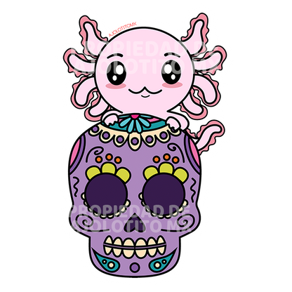 Sticker Axoloteria La Calavera Ajolote