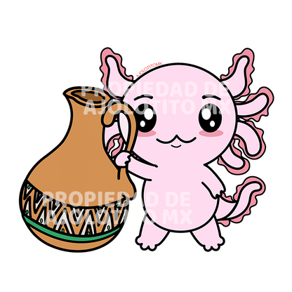 Sticker Axoloteria El Cantarito Ajolote