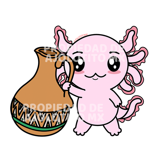 Sticker Axoloteria El Cantarito Ajolote
