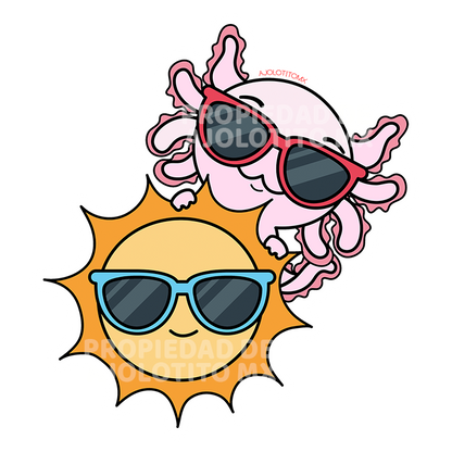 Sticker Axoloteria El Sol Ajolote