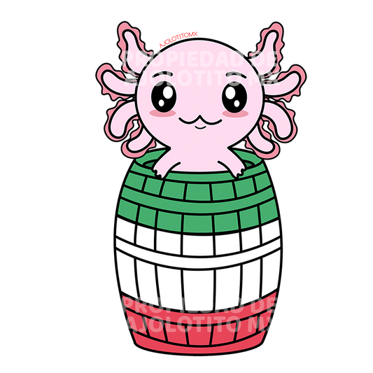 Sticker Axoloteria El Barril Ajolote