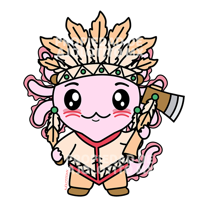 Sticker Axoloteria El Apache Ajolote