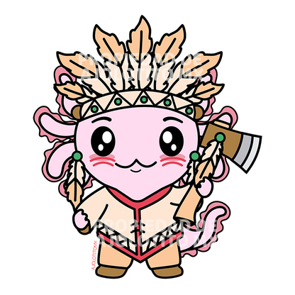 Sticker Axoloteria El Apache Ajolote