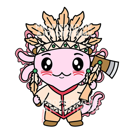 Sticker Axoloteria El Apache Ajolote