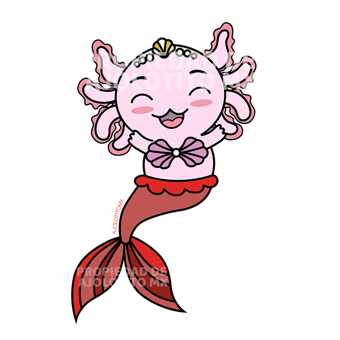 Sticker Axoloteria La Sirena Ajolote