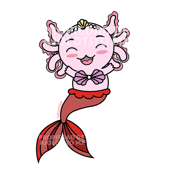 Sticker Axoloteria La Sirena Ajolote