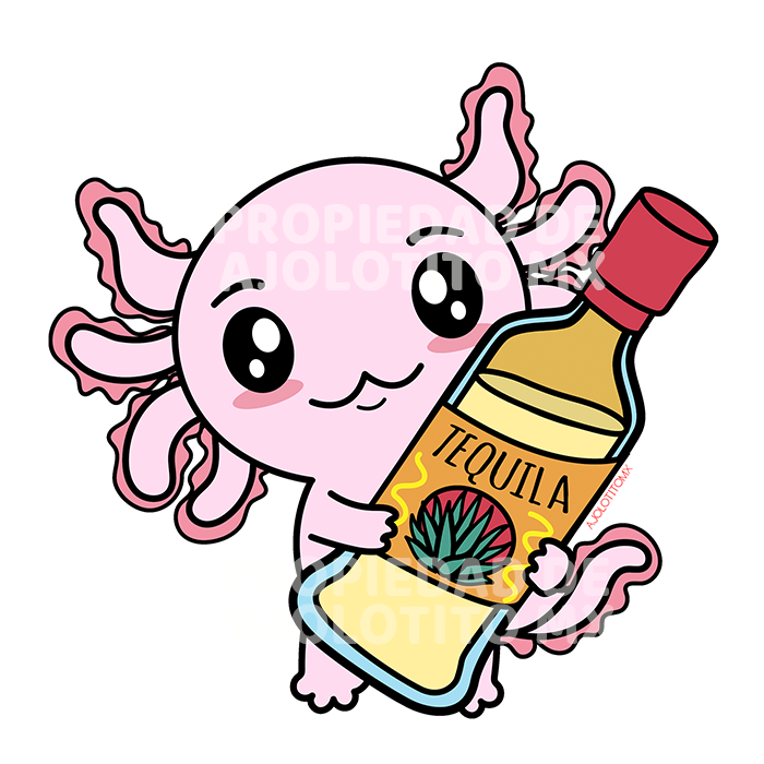 Sticker Axoloteria La Botella Ajolote