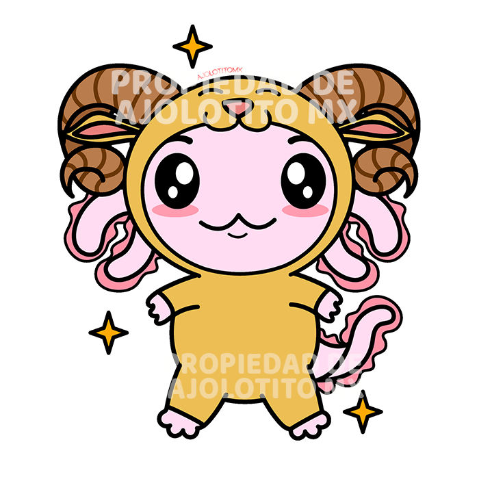 Sticker Axolotzin Aries Ajolote