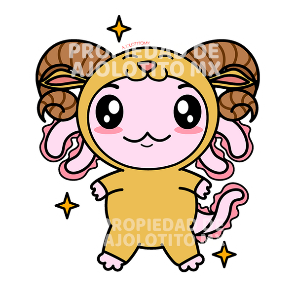 Sticker Axolotzin Aries Ajolote