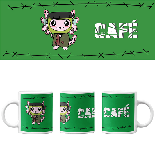 Taza Vers 2 Axolotzin Monstruo De Frankenstein Ajolote