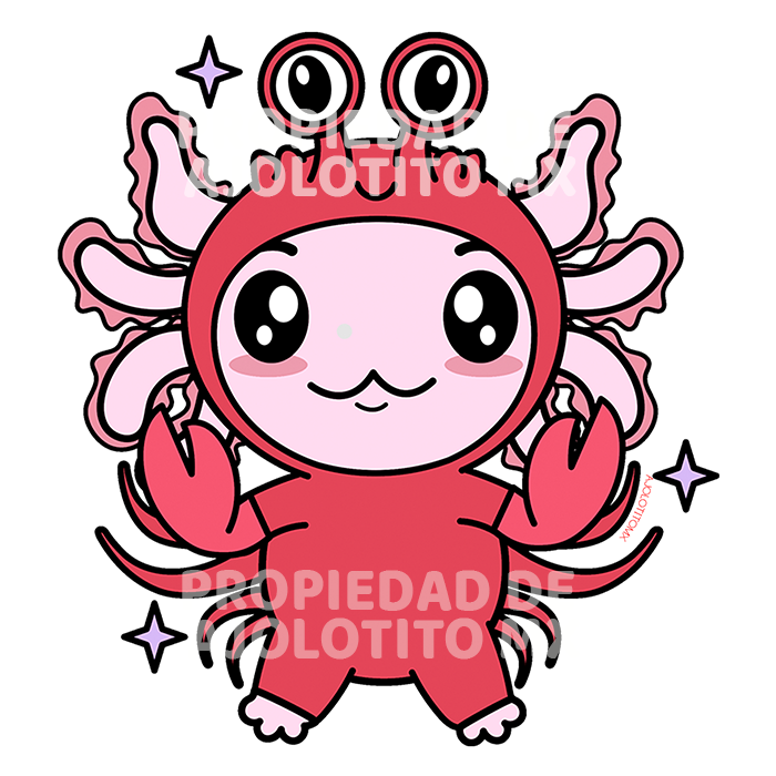Sticker Axolotzin Cancer Ajolote