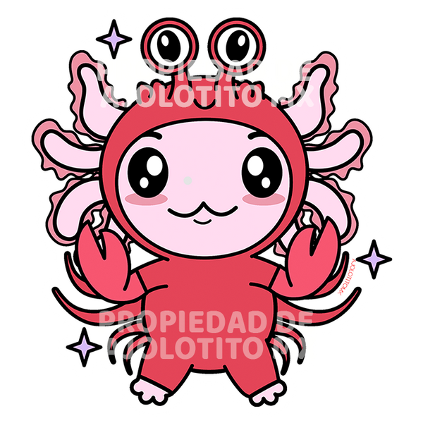 Sticker Axolotzin Cancer Ajolote