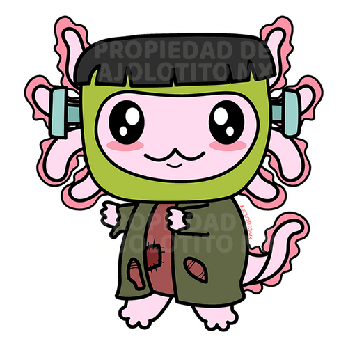 Sticker Axolotzin Monstruo De Frankenstein Ajolote