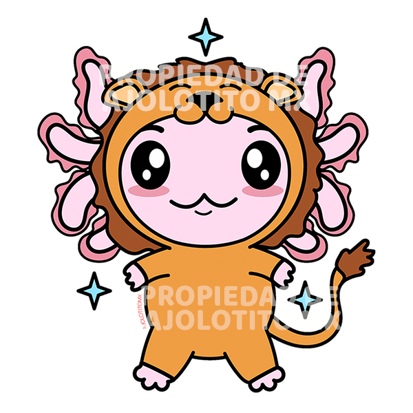 Sticker Axolotzin Leo Ajolote