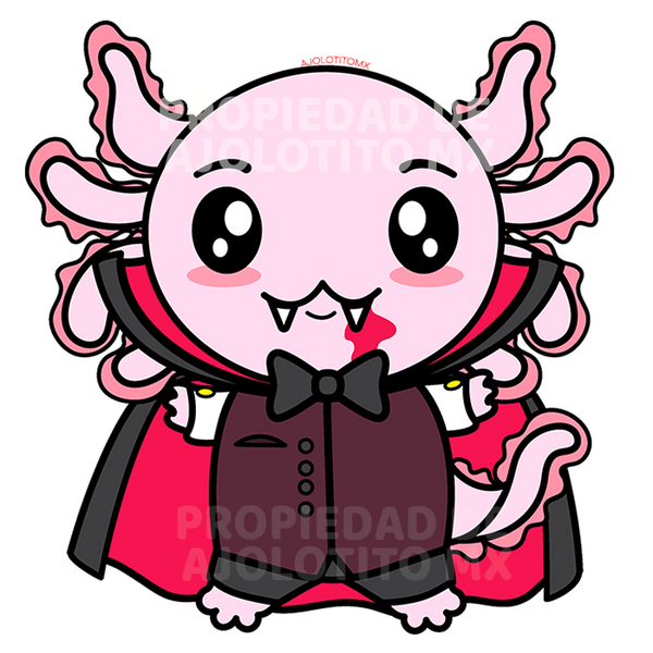 Sticker Axolotzin Dracula Ajolote