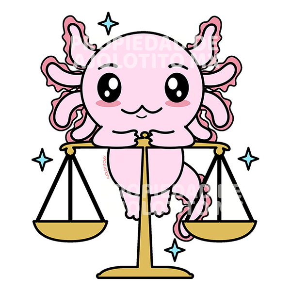 Sticker Axolotzin Libra Ajolote