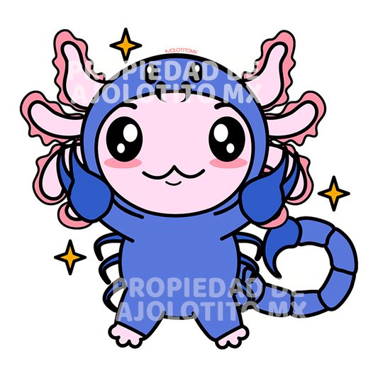 Sticker Axolotzin Escorpio Ajolote