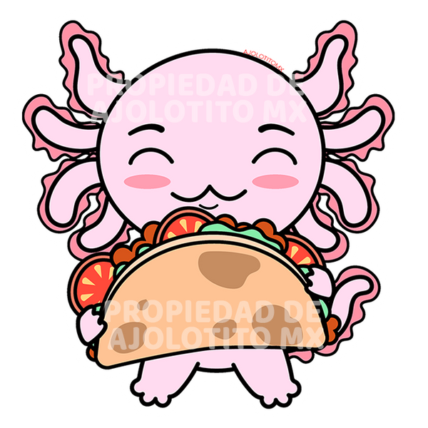 Sticker Axolotzin Taco Ajolote