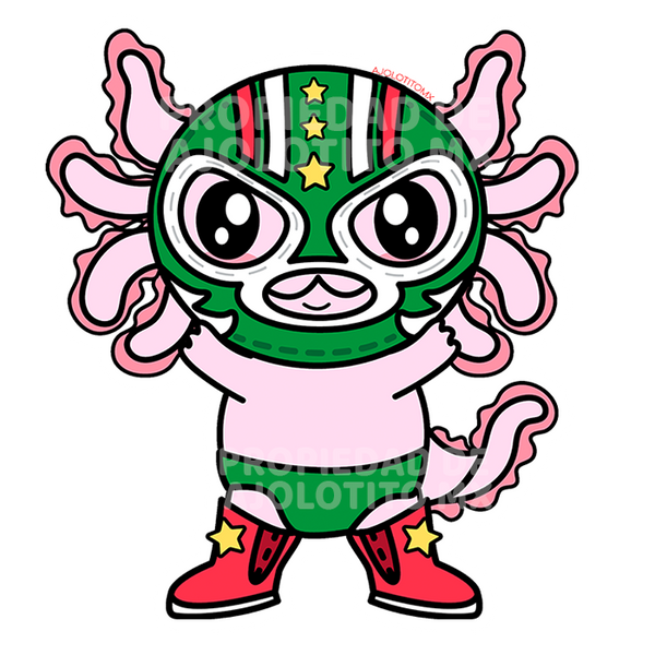 Sticker Axolotzin Luchador Ajolote