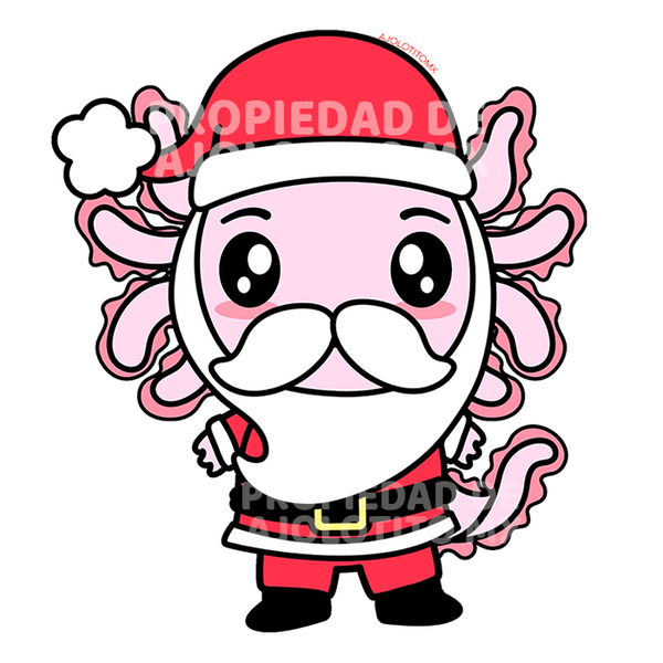 Sticker Axolotzin Santa Ajolote