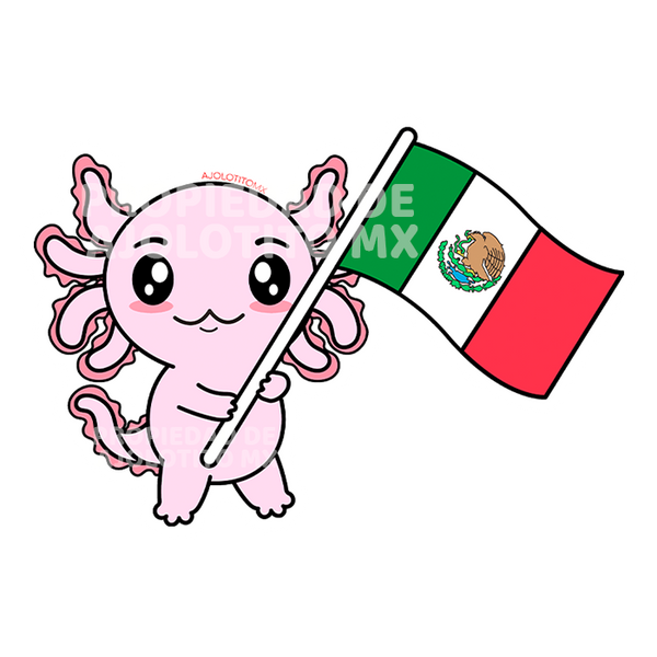 Sticker Axolotzin Bandera Ajolote