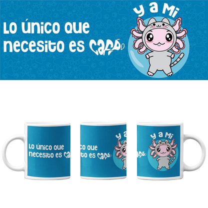 Taza Vers 2 Axolotzin Disfraz Gato Ajolote