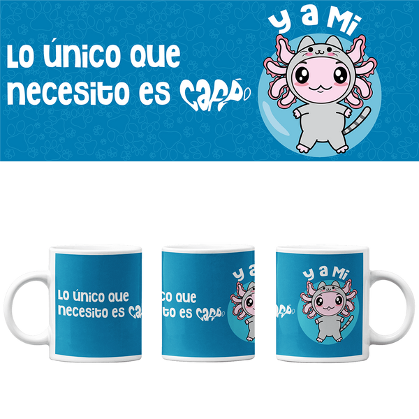 Taza Vers 2 Axolotzin Disfraz Gato Ajolote