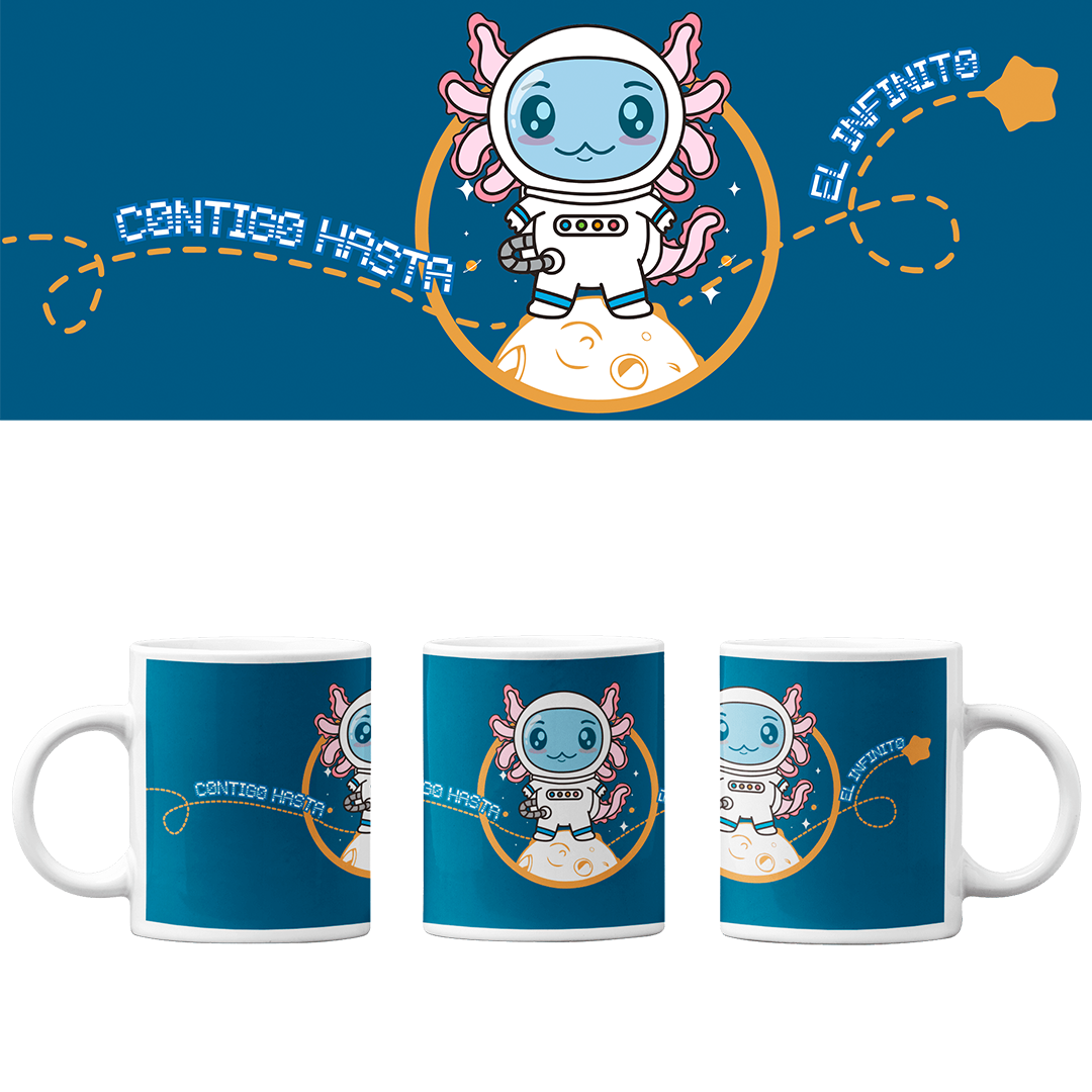 Taza Vers 2 Axolotzin Astronauta Ajolote