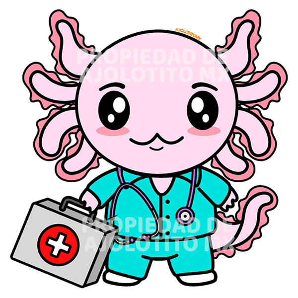 Sticker Axolotzin Enfermero Ajolote