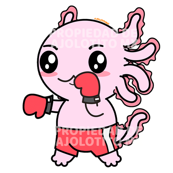 Sticker Axolotzin Boxeador Ajolote