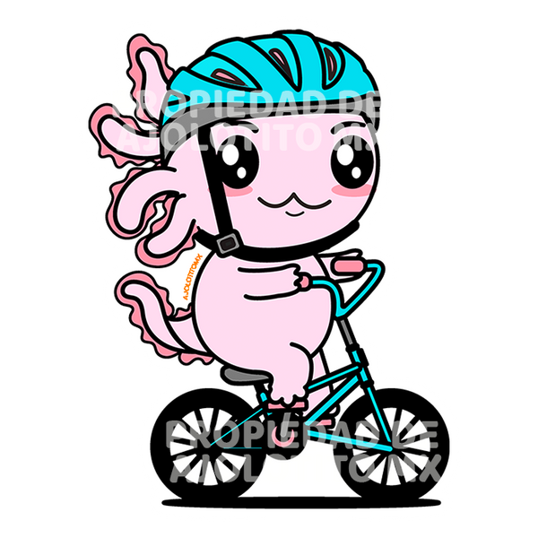 Sticker Axolotzin Ciclista Ajolote