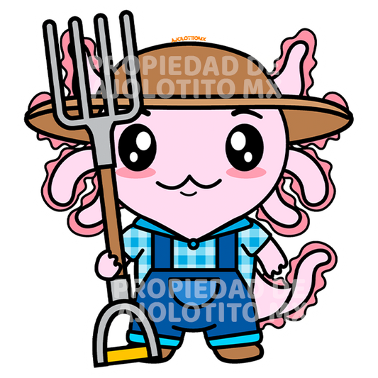 Sticker Axolotzin Granjero Ajolote