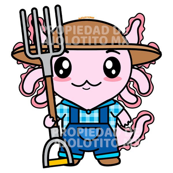 Sticker Axolotzin Granjero Ajolote