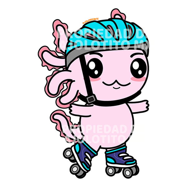 Sticker Axolotzin Patinador Ajolote