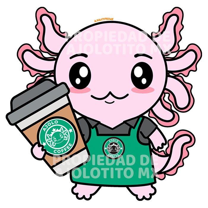 Sticker Axolotzin Barista Ajolote