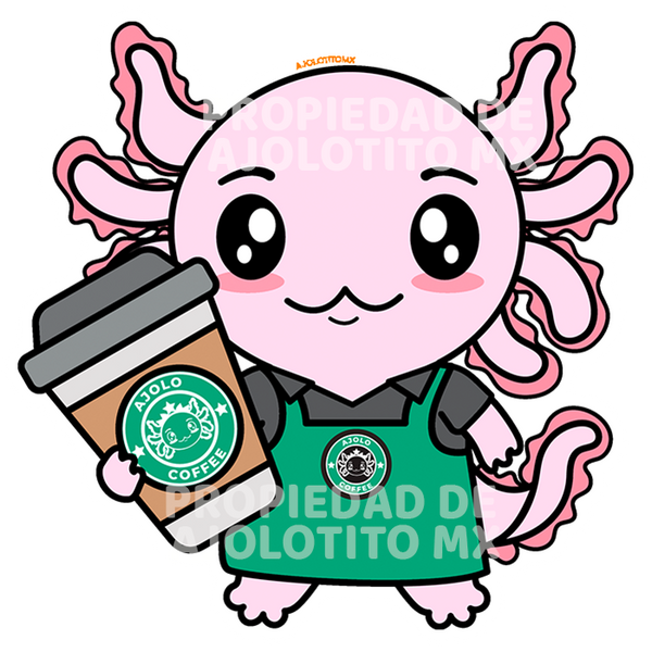 Sticker Axolotzin Barista Ajolote