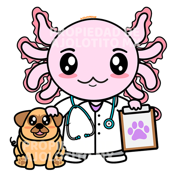 Sticker Axolotzin Veterinario Ajolote