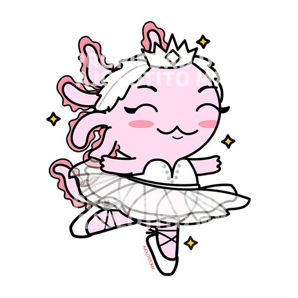 Sticker Axolotzin Bailarina De Ballet Ajolote