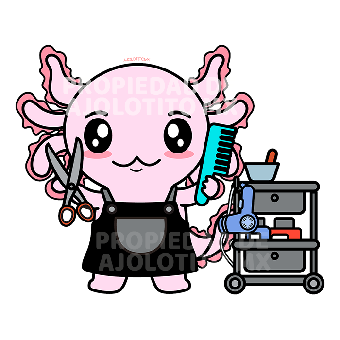 Sticker Axolotzin Barbero Ajolote
