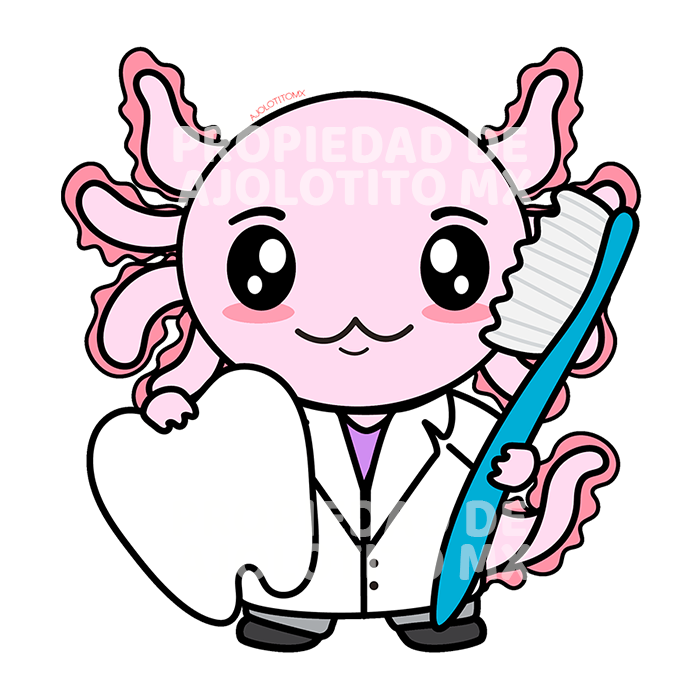 Sticker Axolotzin Dentista Ajolote