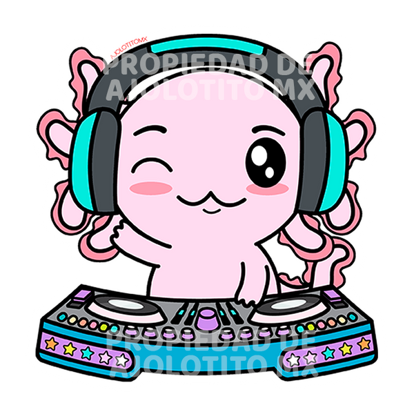 Sticker Axolotzin Dj Ajolote