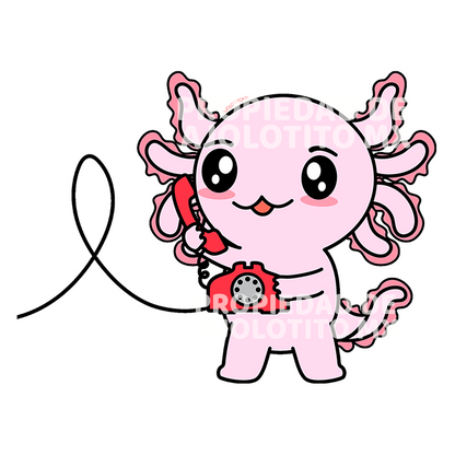 Sticker Axolotzin Telefono Ajolote