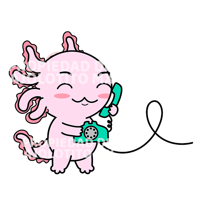 Sticker Axolotzin Telefono Ajolote