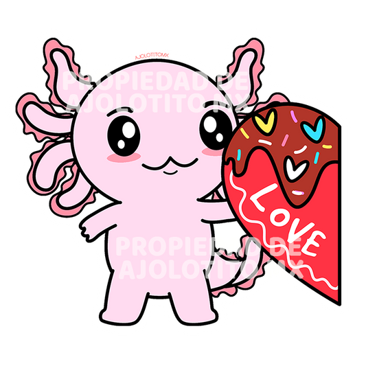 Sticker Axolotzin Love You Ajolote